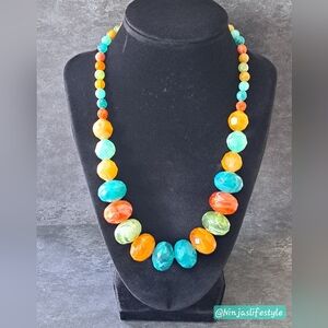 Vintage Multicolor Beaded Thermoset Necklace